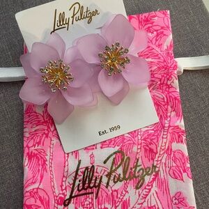 Lilly Pulitzer Orchid Garden Earrings Water Pink Hyacinth, NWT